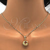 Oro Laminado Earring and Pendant Adult Set, Gold Filled Style Love Knot Design, Polished, Golden Finish, 10.63.0515