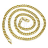 Oro Laminado Basic Necklace, Gold Filled Style Miami Cuban Design, Polished, Golden Finish, 5.223.013.20 (120 Gauge, 04 MM Thickness, 20 Inches Length)