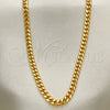 Oro Laminado Basic Necklace, Gold Filled Style Miami Cuban Design, Polished, Golden Finish, 5.223.013.20 (120 Gauge, 04 MM Thickness, 20 Inches Length)