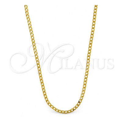 Oro Laminado Basic Necklace, Gold Filled Style Curb Design, Polished, Golden Finish, 5.222.008.1.18 (0.60 Gauge, 02 MM Thickness, 18 Inches Length)