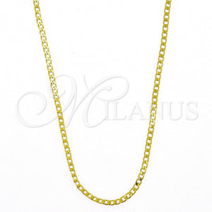 Oro Laminado Basic Necklace, Gold Filled Style Curb Design, Polished, Golden Finish, 5.222.008.1.18 (0.60 Gauge, 02 MM Thickness, 18 Inches Length)