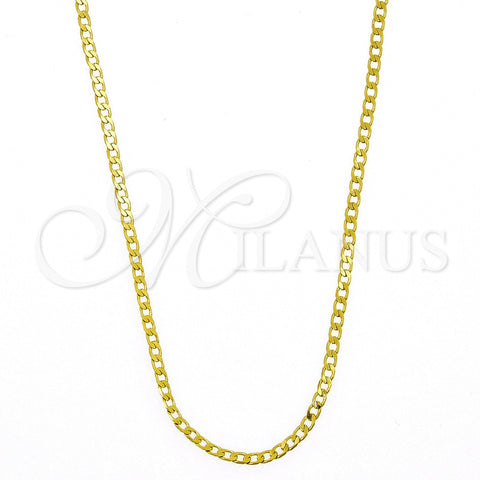 Oro Laminado Basic Necklace, Gold Filled Style Curb Design, Polished, Golden Finish, 5.222.008.1.18 (0.60 Gauge, 02 MM Thickness, 18 Inches Length)