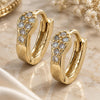 Oro Laminado Huggie Hoop, Gold Filled Style with White Micro Pave, Polished, Golden Finish, 02.155.0043