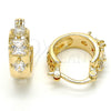 Oro Laminado Small Hoop, Gold Filled Style with White Cubic Zirconia, Polished, Golden Finish, 02.97.0101.15