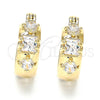 Oro Laminado Small Hoop, Gold Filled Style with White Cubic Zirconia, Polished, Golden Finish, 02.97.0101.15
