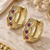 Oro Laminado Huggie Hoop, Gold Filled Style with Multicolor Cubic Zirconia, Polished, Golden Finish, 02.97.0077.1