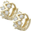 Oro Laminado Huggie Hoop, Gold Filled Style with White Cubic Zirconia, Polished, Golden Finish, 02.97.0097