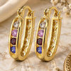 Oro Laminado Small Hoop, Gold Filled Style with Multicolor Cubic Zirconia, Polished, Golden Finish, 02.97.0107.1