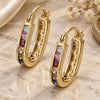Oro Laminado Small Hoop, Gold Filled Style with Multicolor Cubic Zirconia, Polished, Golden Finish, 02.97.0102.1