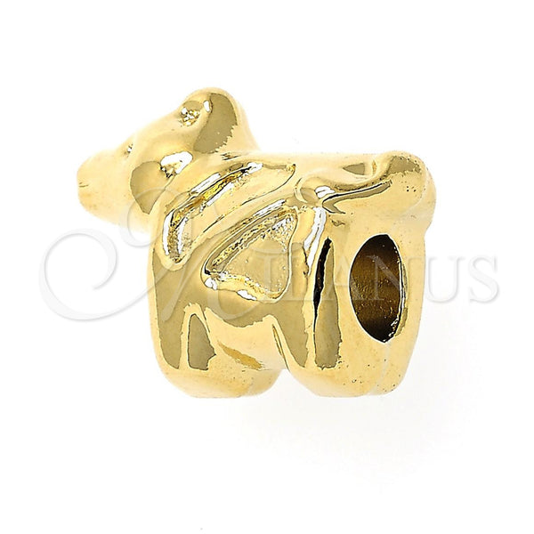 Oro Laminado Love Link Pendant, Gold Filled Style Dog Design, Polished, Golden Finish, 05.179.0034