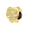 Oro Laminado Love Link Pendant, Gold Filled Style Teddy Bear Design, Polished, Golden Finish, 05.179.0032