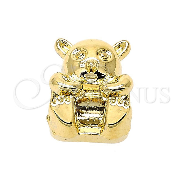 Oro Laminado Love Link Pendant, Gold Filled Style Teddy Bear Design, Polished, Golden Finish, 05.179.0044