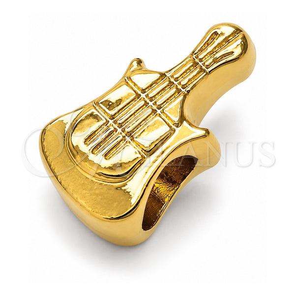 Oro Laminado Love Link Pendant, Gold Filled Style Guitar Design, Polished, Golden Finish, 05.179.0024