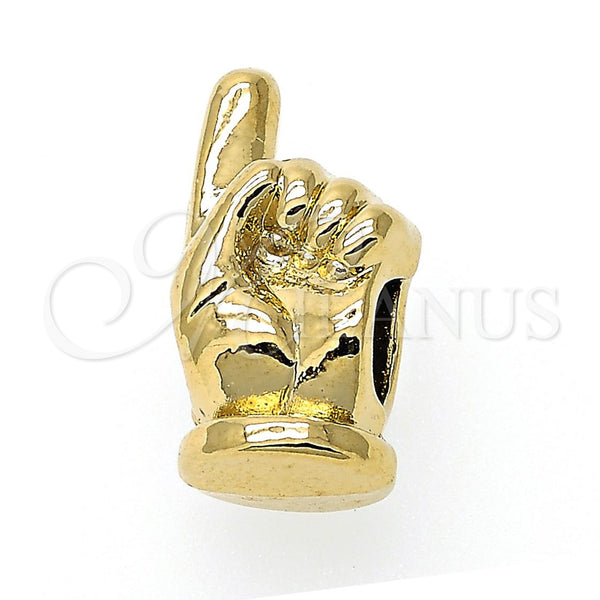 Oro Laminado Love Link Pendant, Gold Filled Style Hand Design, Polished, Golden Finish, 05.179.0012