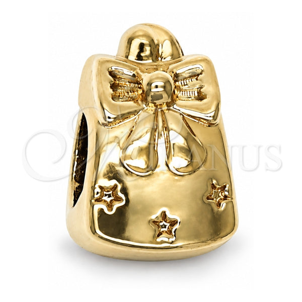 Oro Laminado Love Link Pendant, Gold Filled Style Bow Design, Polished, Golden Finish, 05.179.0011