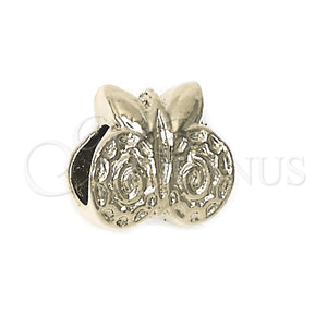 Oro Laminado Love Link Pendant, Gold Filled Style with White Crystal, Polished, Golden Finish, 05.179.0003