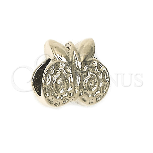 Oro Laminado Love Link Pendant, Gold Filled Style with White Crystal, Polished, Golden Finish, 05.179.0003