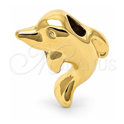 Oro Laminado Love Link Pendant, Gold Filled Style Dolphin Design, Polished, Golden Finish, 05.179.0042