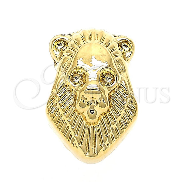 Oro Laminado Love Link Pendant, Gold Filled Style Teddy Bear Design, Polished, Golden Finish, 05.179.0004