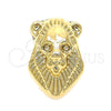 Oro Laminado Love Link Pendant, Gold Filled Style Teddy Bear Design, Polished, Golden Finish, 05.179.0004