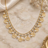 Oro Laminado Fancy Necklace, Gold Filled Style Ball and Flower Design, with White Cubic Zirconia and Gray Pearl, Polished, Golden Finish, 04.105.0012 (18 Inches Length)