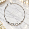 Sterling Silver Fancy Bracelet, Infinite Design, with White Micro Pave and White Cubic Zirconia, Polished, Rhodium Finish, 03.183.0018.06 (6 Inches Length)