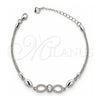 Sterling Silver Fancy Bracelet, Infinite Design, with White Micro Pave and White Cubic Zirconia, Polished, Rhodium Finish, 03.183.0018.06 (6 Inches Length)