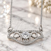 Sterling Silver Pendant Necklace, Teardrop and Box Design, with White Micro Pave and White Cubic Zirconia, Polished, Rhodium Finish, 04.183.0019 (01 MM Thickness, 18 Inches Length)