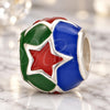 Sterling Silver Love Link Pendant, Star Design, Enamel Finish, Rhodium Finish, 05.184.0011