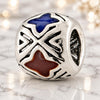 Sterling Silver Love Link Pendant, Flower Design, Enamel Finish, Rhodium Finish, 05.184.0013