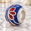 Sterling Silver Love Link Pendant, Flower Design, Enamel Finish, Rhodium Finish, 05.184.0016