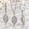 Sterling Silver Earring and Pendant Adult Set, with White Micro Pave and White Cubic Zirconia, Polished, Rhodium Finish, 10.174.0024