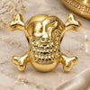 Oro Laminado Love Link Pendant, Gold Filled Style Skull Design, Polished, Golden Finish, 05.179.0049