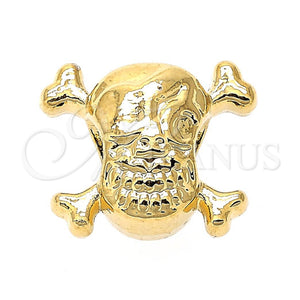 Oro Laminado Love Link Pendant, Gold Filled Style Skull Design, Polished, Golden Finish, 05.179.0049