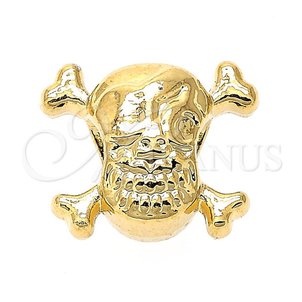 Oro Laminado Love Link Pendant, Gold Filled Style Skull Design, Polished, Golden Finish, 05.179.0049