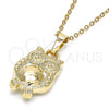 Oro Laminado Fancy Pendant, Gold Filled Style Owl Design, Polished, Golden Finish, 05.178.0001