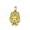 Oro Laminado Fancy Pendant, Gold Filled Style Owl Design, Polished, Golden Finish, 05.178.0001