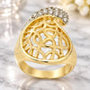 Oro Laminado Multi Stone Ring, Gold Filled Style with White Cubic Zirconia, Matte Finish, Two Tone, 5.060.010.09 (Size 9)