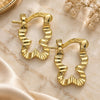 Oro Laminado Children Hoop, Gold Filled Style Butterfly Design, Diamond Cutting Finish, Golden Finish, 02.164.0019