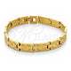 Oro Laminado Solid Bracelet, Gold Filled Style Diamond Cutting Finish, Golden Finish, 03.102.0015 (06 MM Thickness, 8 Inches Length)
