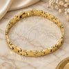 Oro Laminado Solid Bracelet, Gold Filled Style Hugs and Kisses Design, Diamond Cutting Finish, Golden Finish, 03.102.0020 (06 MM Thickness, 8 Inches Length)