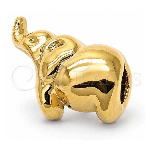 Oro Laminado Love Link Pendant, Gold Filled Style Elephant Design, Polished, Golden Finish, 05.179.0006