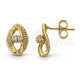 Arete Dormilona 02.26.0123 Oro Laminado, con Zirconia Cubica Blanca, Diamantado, Tono Dorado