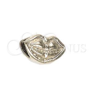 Oro Laminado Love Link Pendant, Gold Filled Style Lips Design, Polished, Golden Finish, 05.179.0015