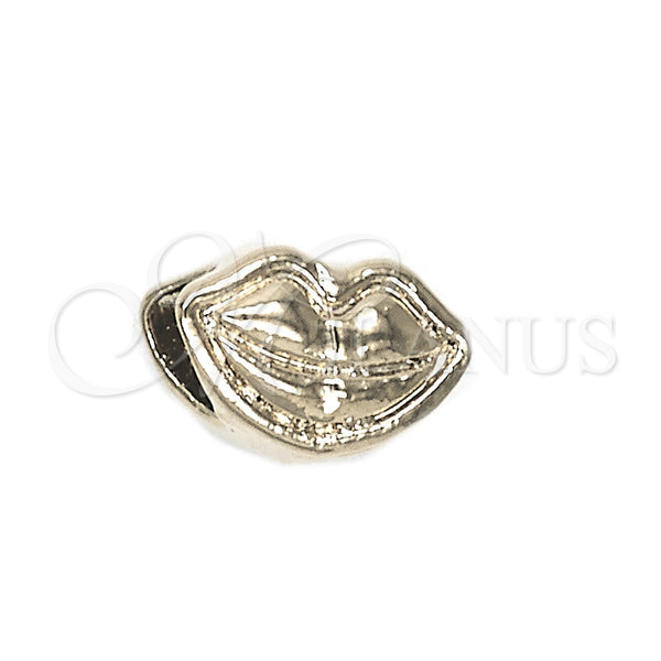 Oro Laminado Love Link Pendant, Gold Filled Style Lips Design, Polished, Golden Finish, 05.179.0015