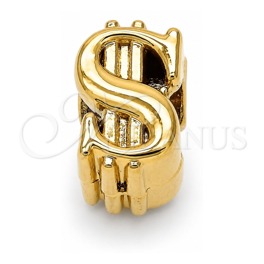 Oro Laminado Love Link Pendant, Gold Filled Style Money Sign Design, Polished, Golden Finish, 05.179.0019