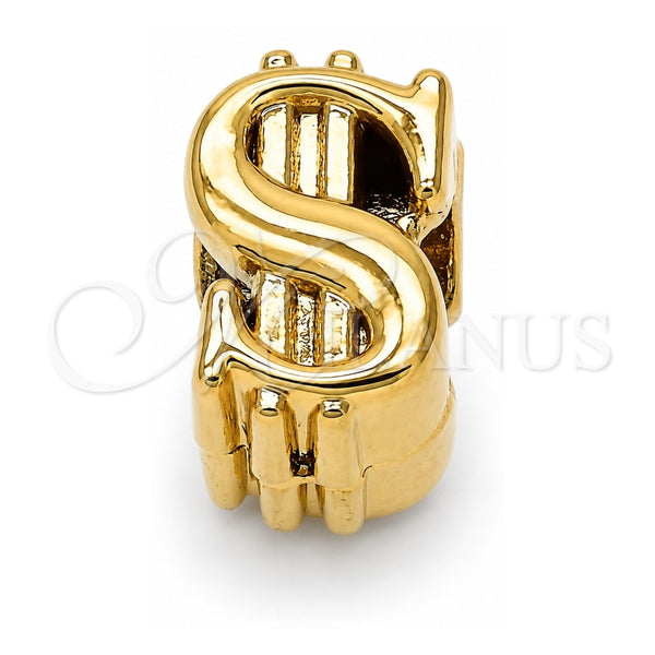Oro Laminado Love Link Pendant, Gold Filled Style Money Sign Design, Polished, Golden Finish, 05.179.0019