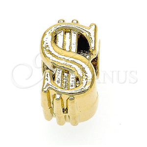 Oro Laminado Love Link Pendant, Gold Filled Style Money Sign Design, Polished, Golden Finish, 05.179.0019