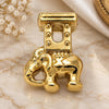 Oro Laminado Love Link Pendant, Gold Filled Style Elephant Design, Polished, Golden Finish, 05.179.0023