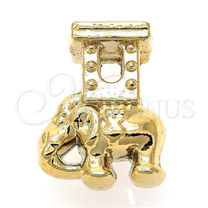 Oro Laminado Love Link Pendant, Gold Filled Style Elephant Design, Polished, Golden Finish, 05.179.0023